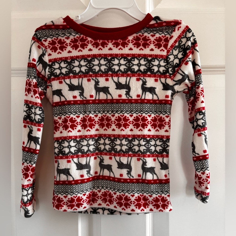 Christmas pj top Red and White Reindeer Sweater